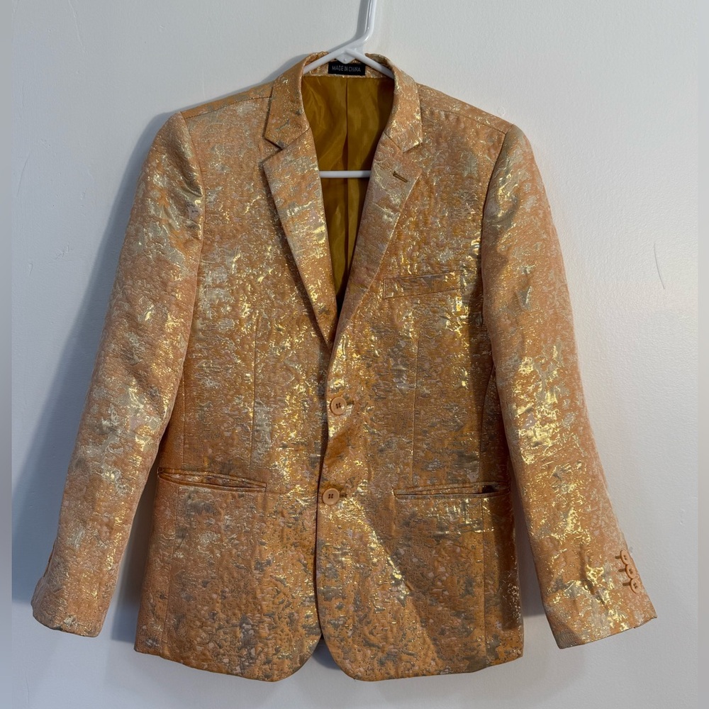 Gold Metallic Blazer - Luxe Evening Sport Coat brand new - Picture 14 of 14